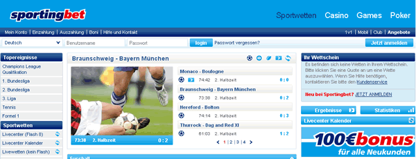 Sportingbet Homepage