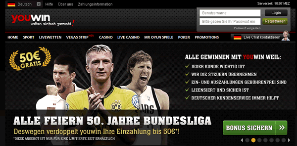 Youwin Homepage Scrennshot